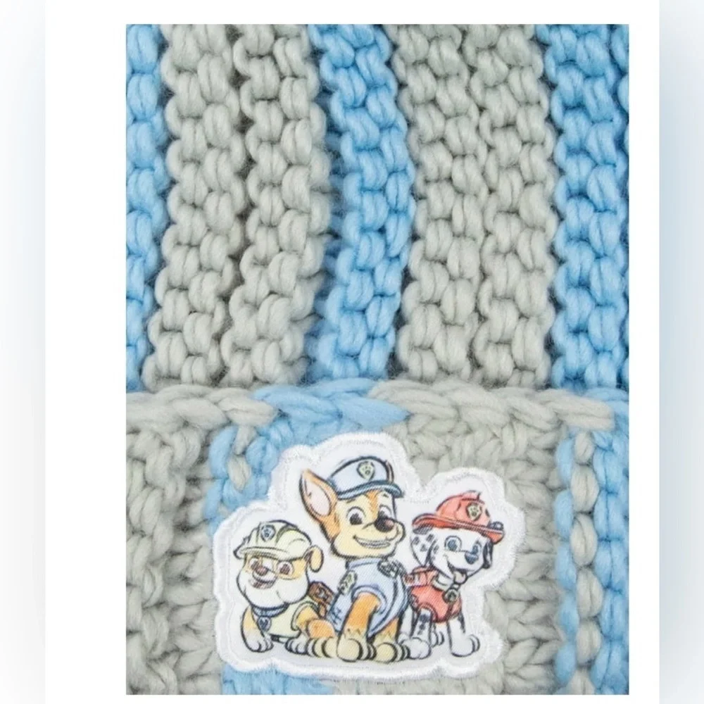 Paw Patrol Licensed Toddler Boys Knit Beanie Hat and Gloves Set,
